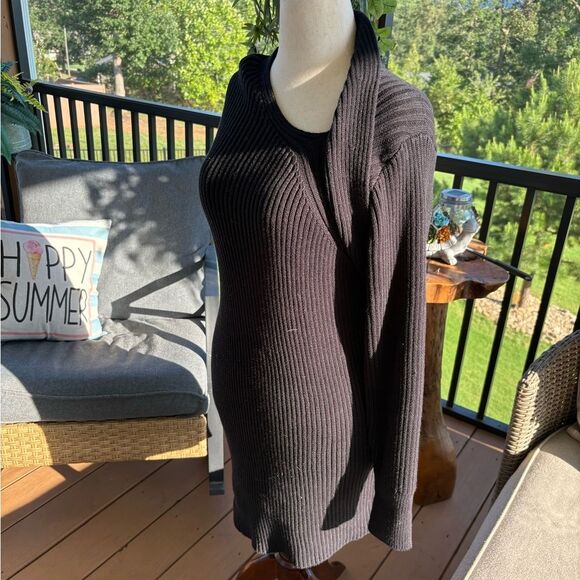 Free People Beach Black Ribbed Women's Sweater or Dress Versatile - Picture 3 of 5